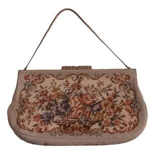 Vintage Jolles Austria Petit Point Floral Evening Bag